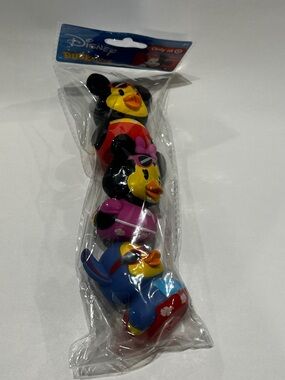 Disney Character Duck Bath Toy Set - Black, Yellow, Red, Pink, Blue rubber ducks